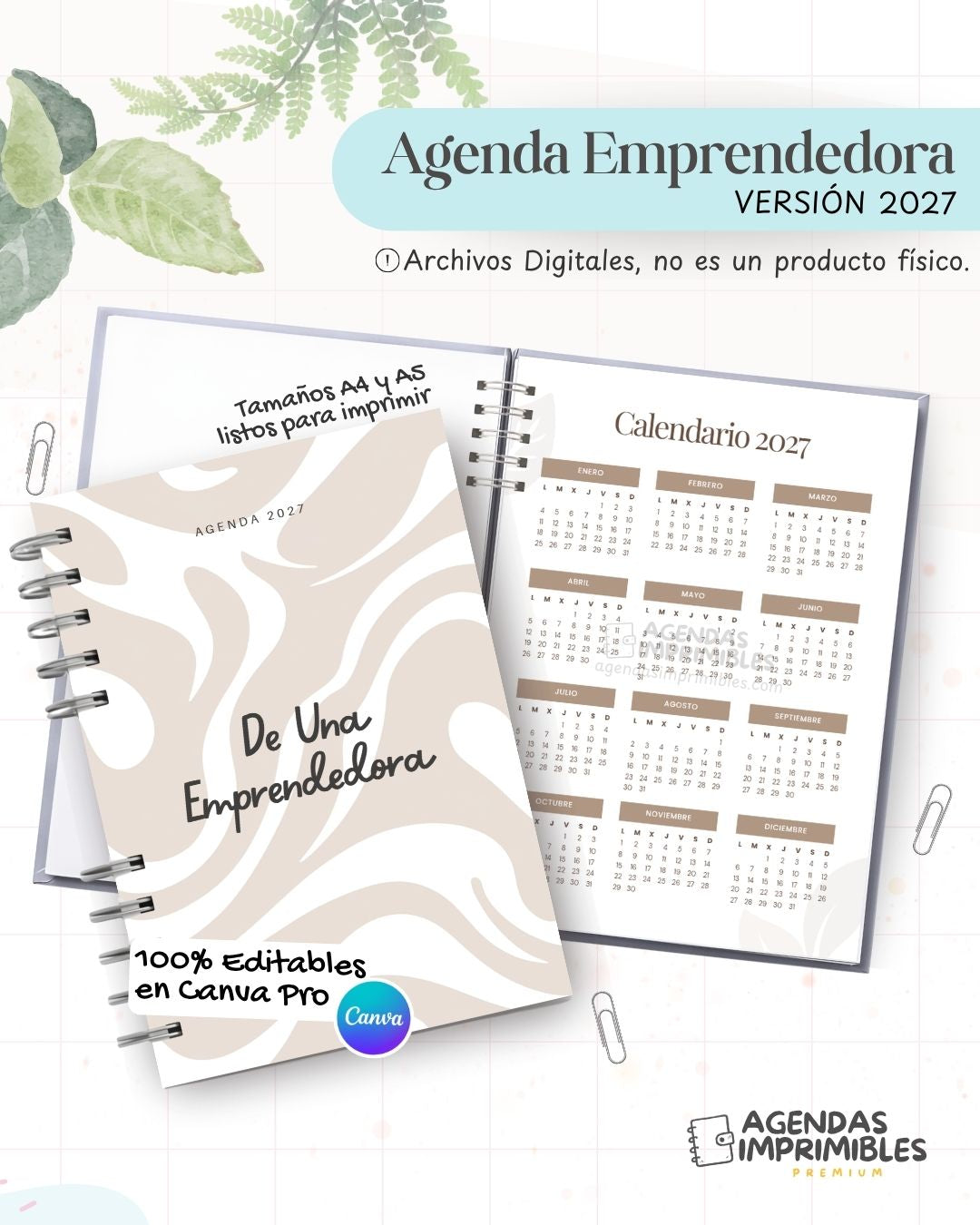 Agenda Emprendedora 2027 - Archivo Imprimible - imagen 1