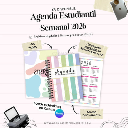 Agenda Estudiantil Semanal | 2026
