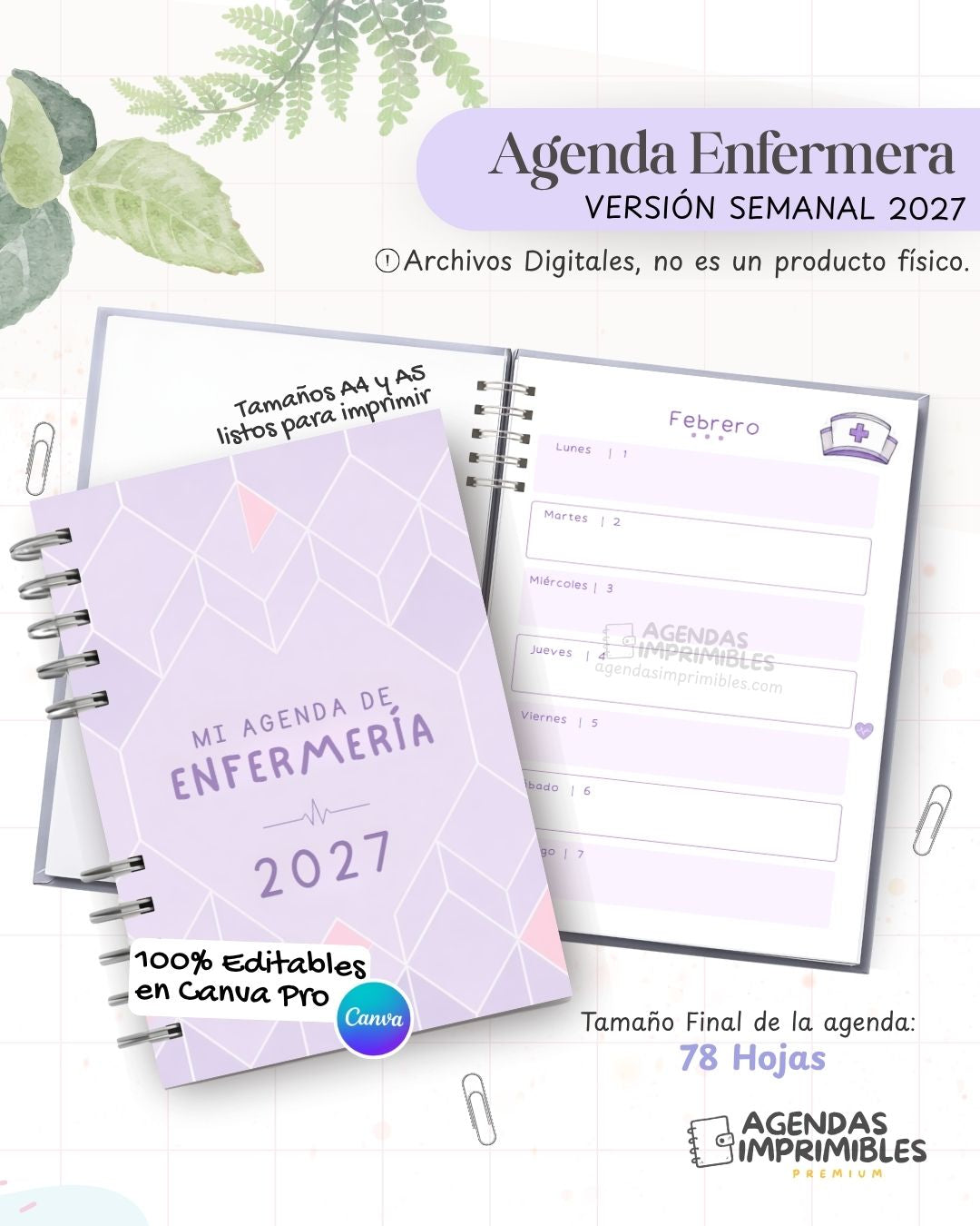 Agenda Enfermera 2027 - Semanal - imagen 1