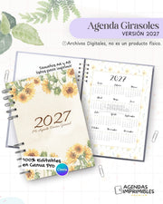 Agenda Girasoles 2027 - Archivo Imprimible
