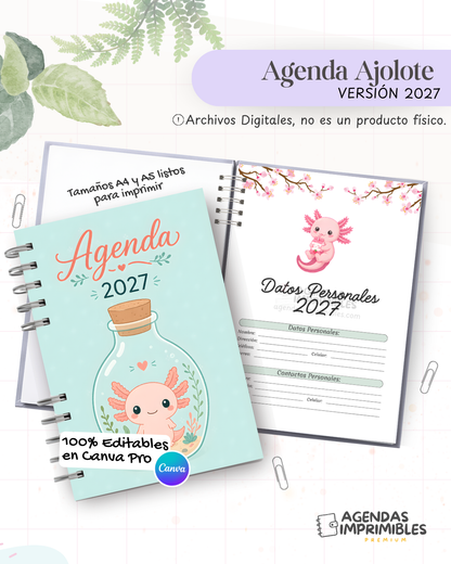Agenda Ajolote 2027 - Archivo Imprimible - imagen 1