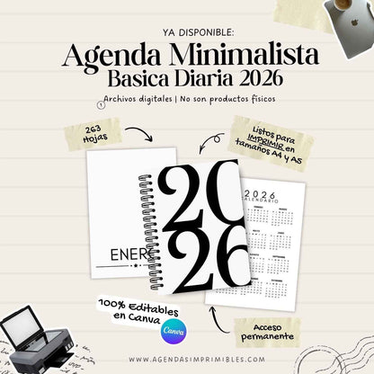 Agenda Minimalista Diaria | 2026