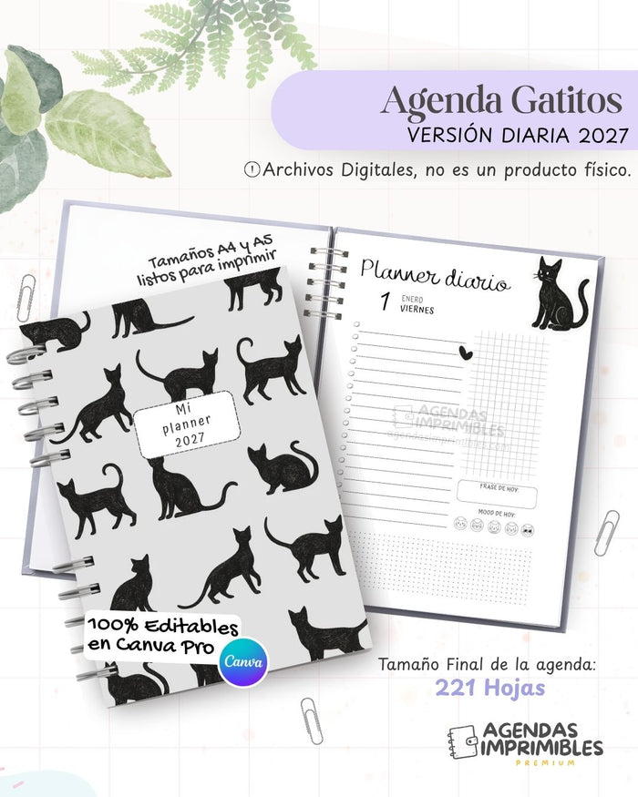 Agenda Gatitos 2027 - Diario
