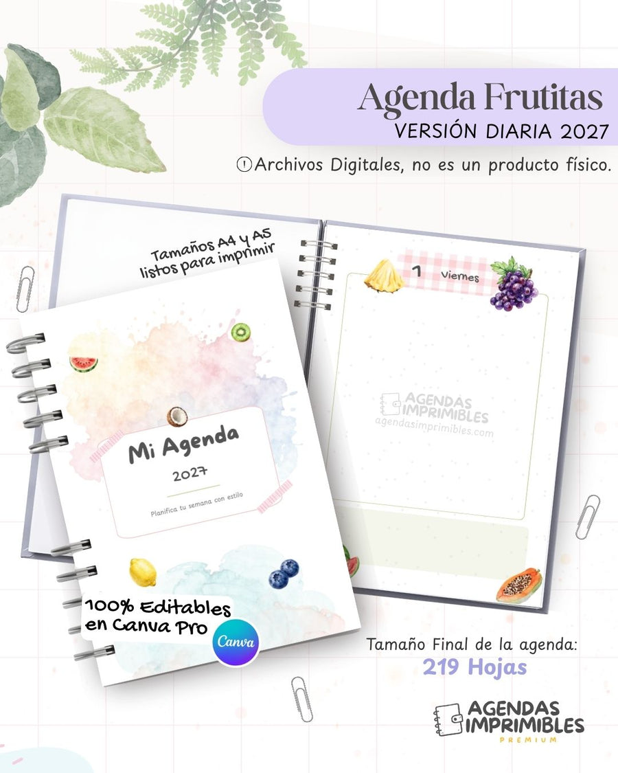 Agenda Frutitas 2027 - Diario