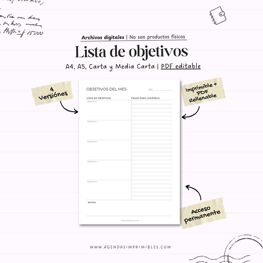 Lista de Objetivos