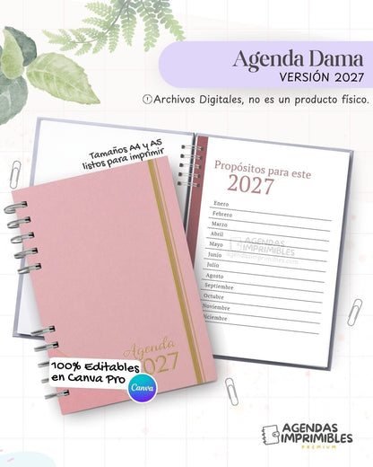 Agenda Dama 2027 - Archivo Imprimible - imagen 1