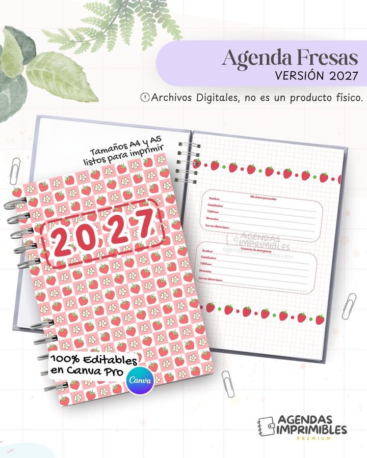 Agenda Fresitas 2027 - Archivo Imprimible - imagen 1