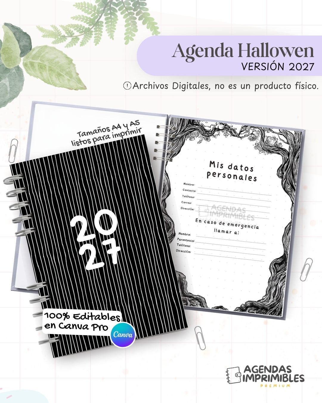 Agenda Halloween 2027 - Archivo Imprimible - imagen 1