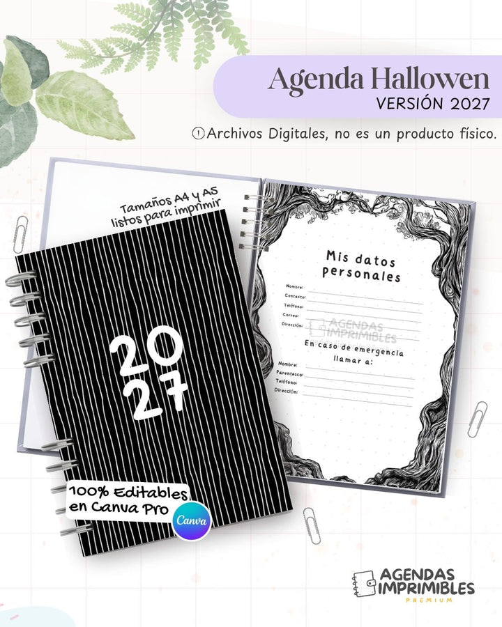 Agenda Halloween 2027 - Archivo Imprimible - imagen 1