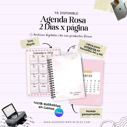 Agenda Rosa Dos Días x Pagina | 2026