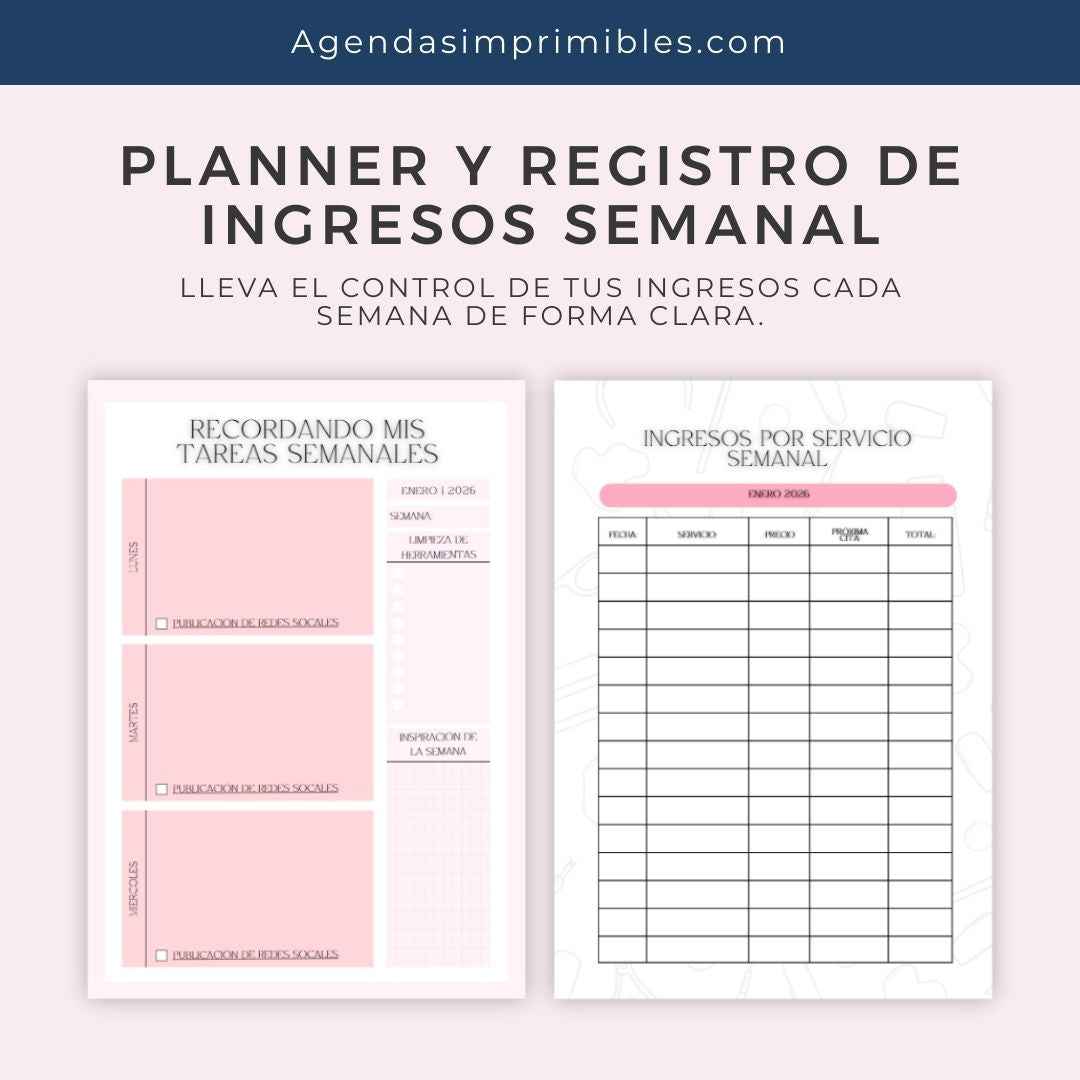 Agenda Colibrí Sencilla Semanal | 2026