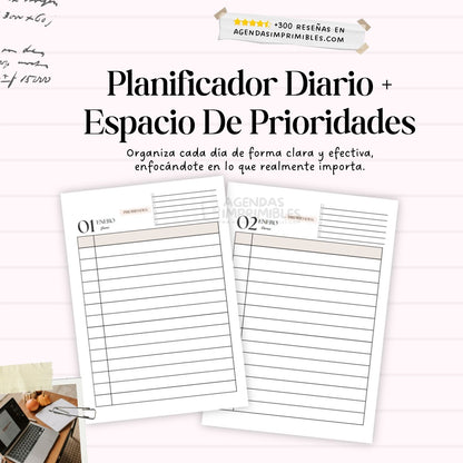 Agenda Beige Diaria | 2026