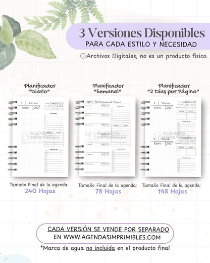 Agenda Minimalista Clean 2027 - Archivo Imprimible - imagen 2