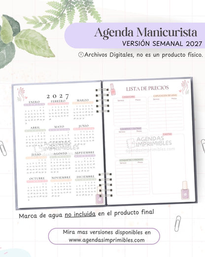 Agenda Manicurista 2027 - Semanal - imagen 2