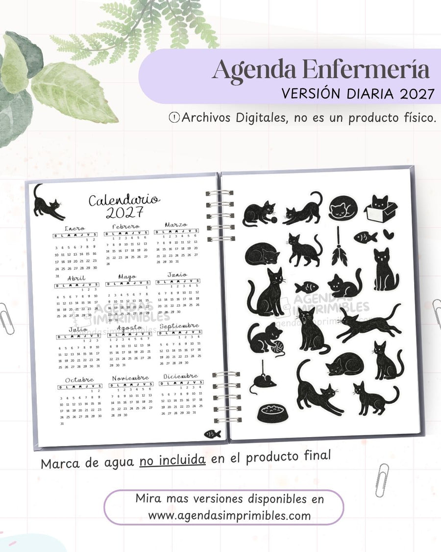 Agenda Gatitos 2027 - Diario