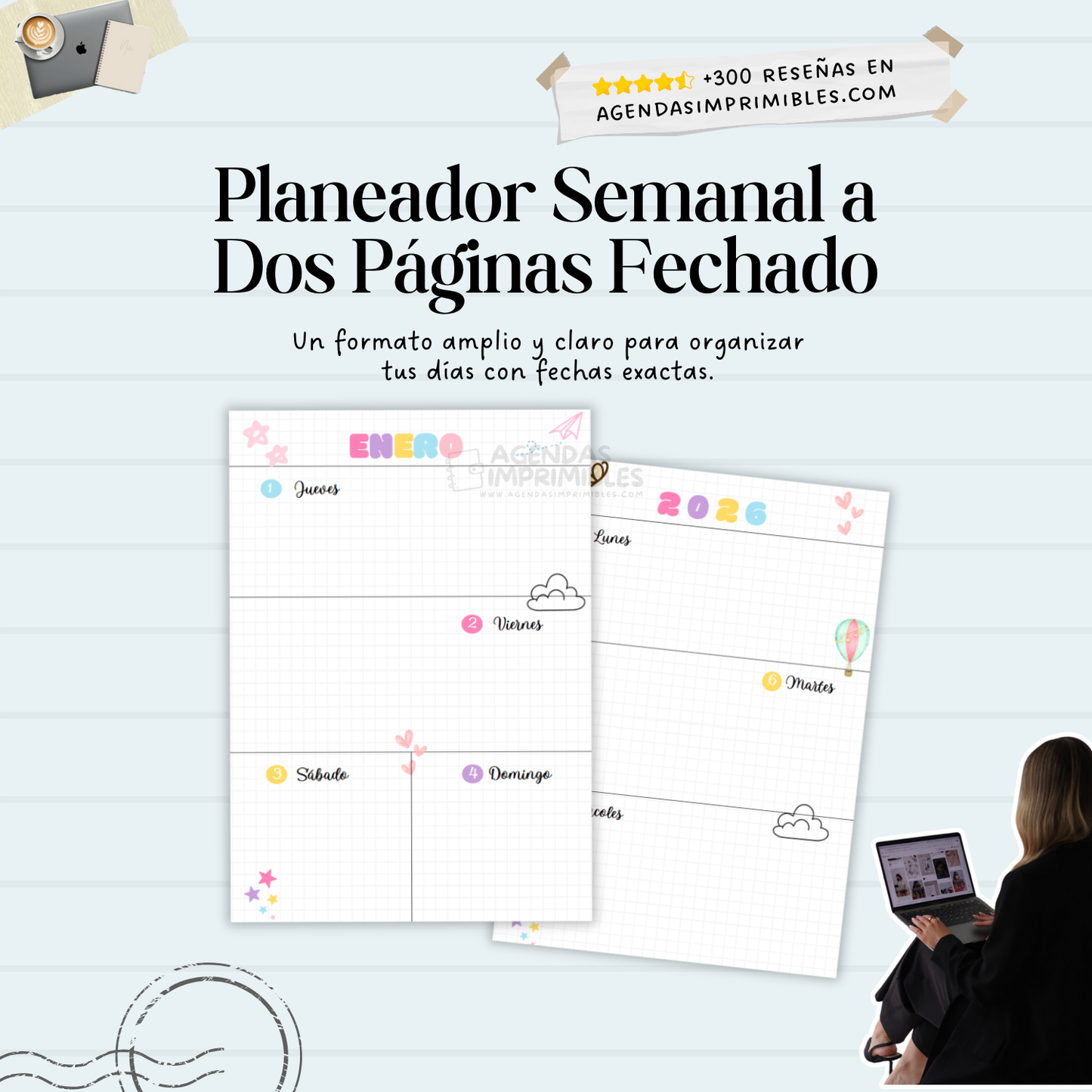 Agenda Colorida Semanal | 2026