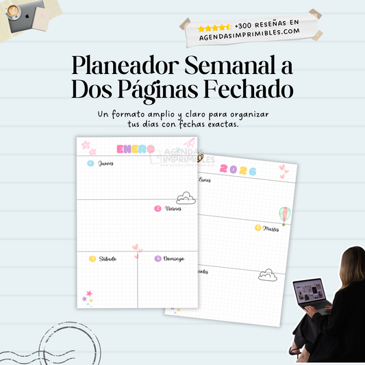 Agenda Colorida Semanal | 2026