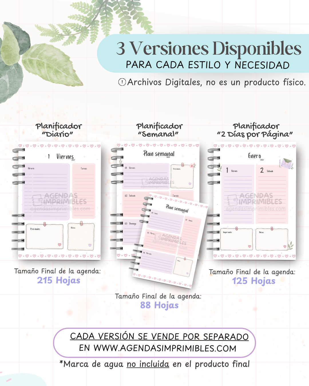 Agenda Rosa 2027 - Archivo Imprimible - imagen 2