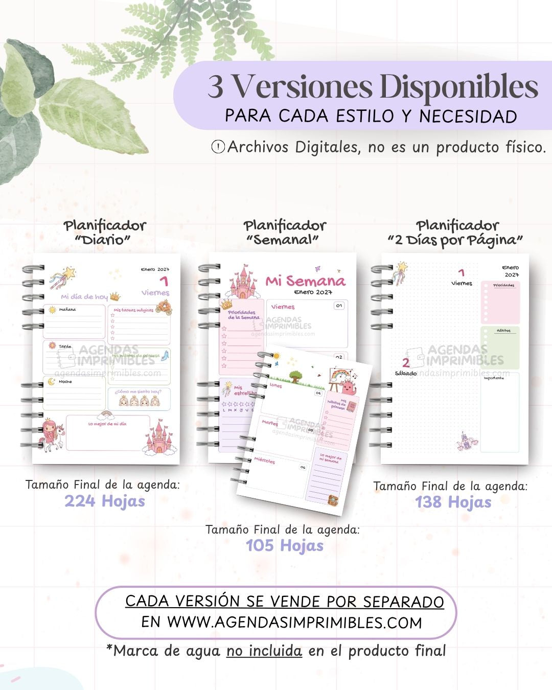 Agenda Princesas 2027 - Archivo Imprimible - imagen 2