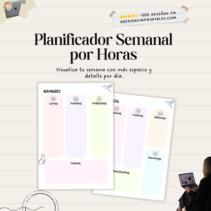 Agenda Colibrí Sencilla Semanal | 2026