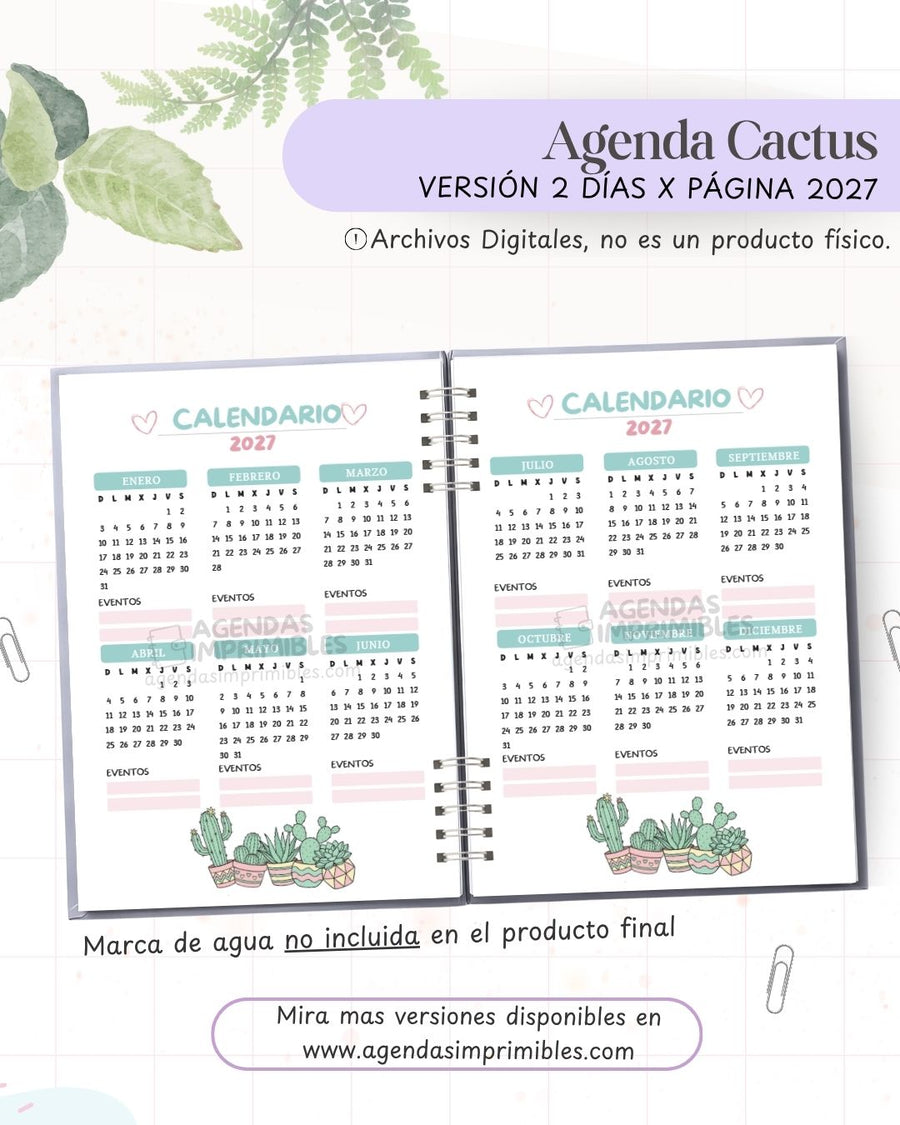 Agenda Cactus 2027 - 2 Días