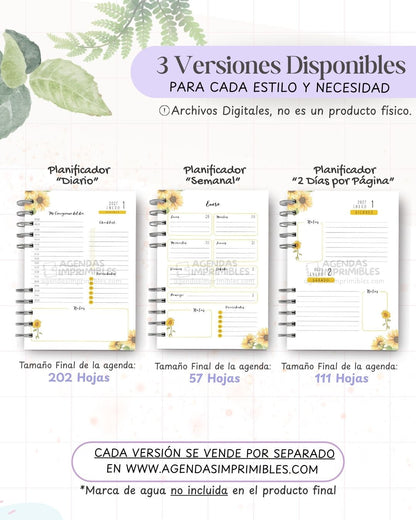 Agenda Girasoles 2027 - Archivo Imprimible - imagen 2