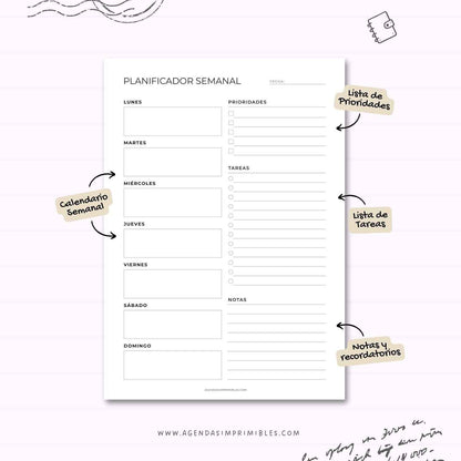 Planificador Semanal Cuadros