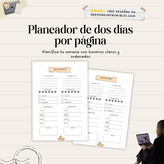 Agenda Control Canino Dos Días x Pagina | 2026