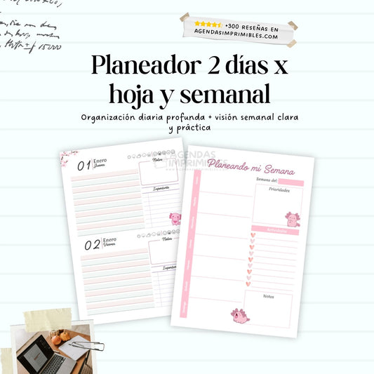 Agenda Ajolote Dos Días x Pagina | 2026