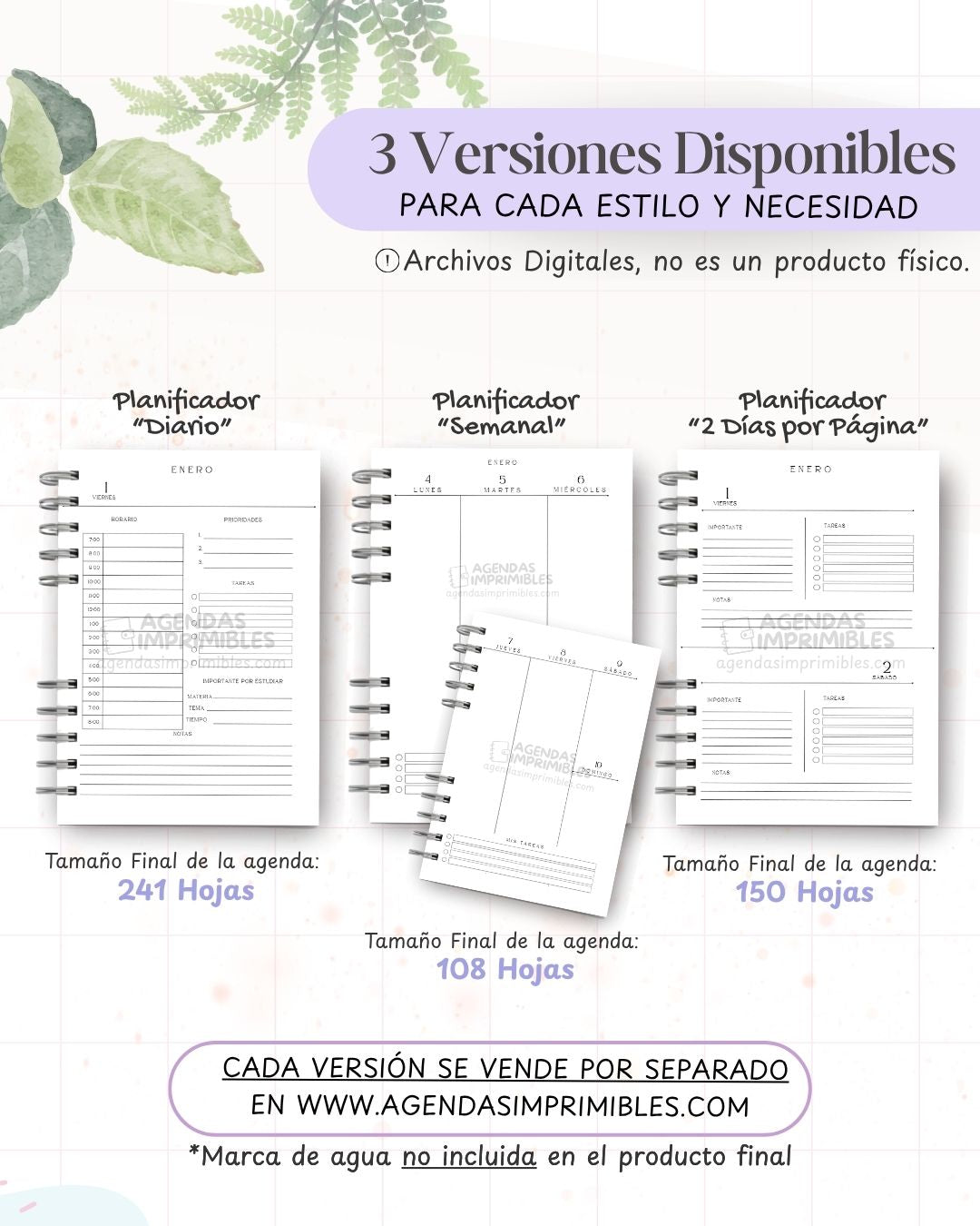 Agenda Estudiantil Minimalista 2027 - Archivo Imprimible - imagen 2