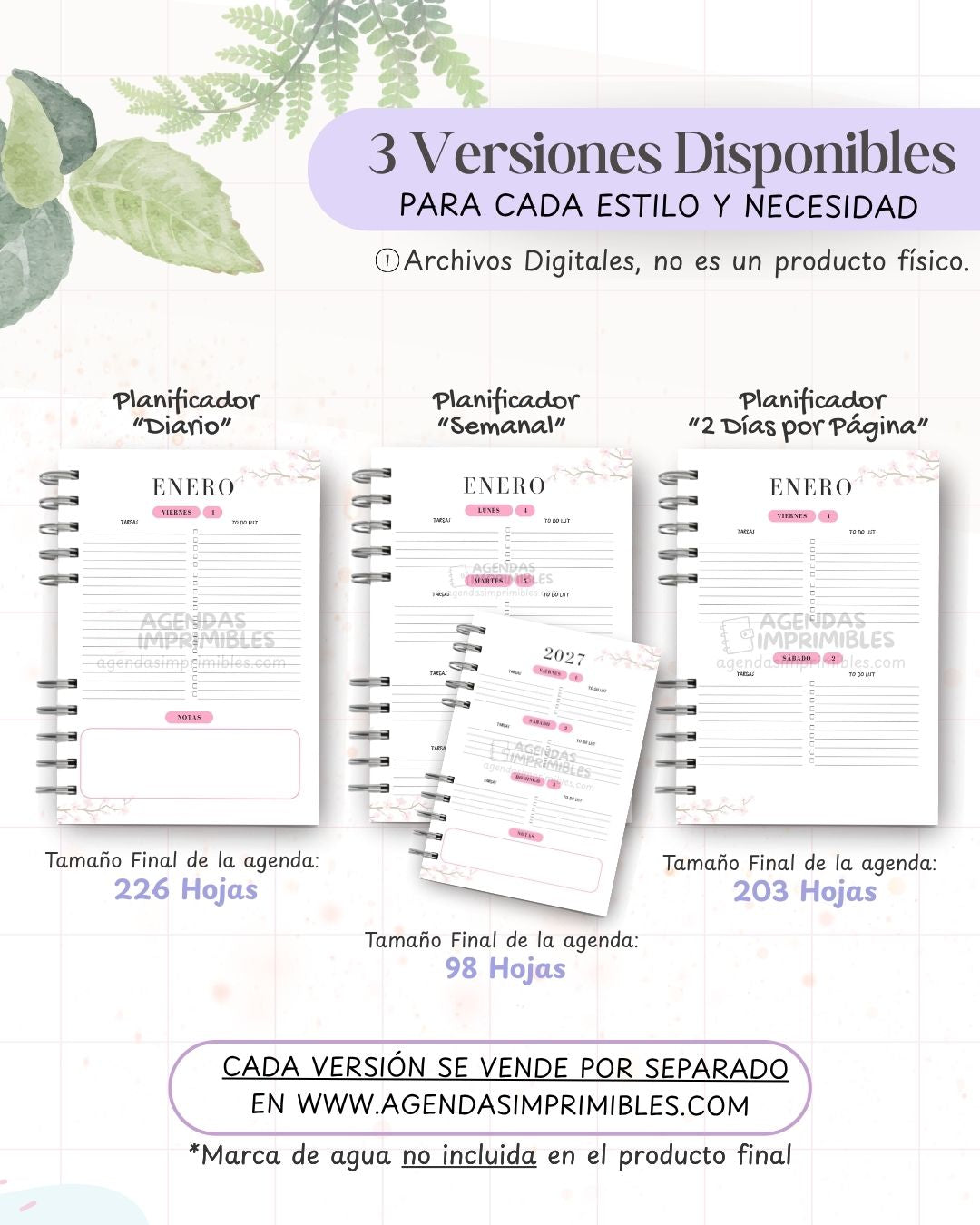 Agenda Mármol Rosa 2027 - Archivo Imprimible - imagen 2