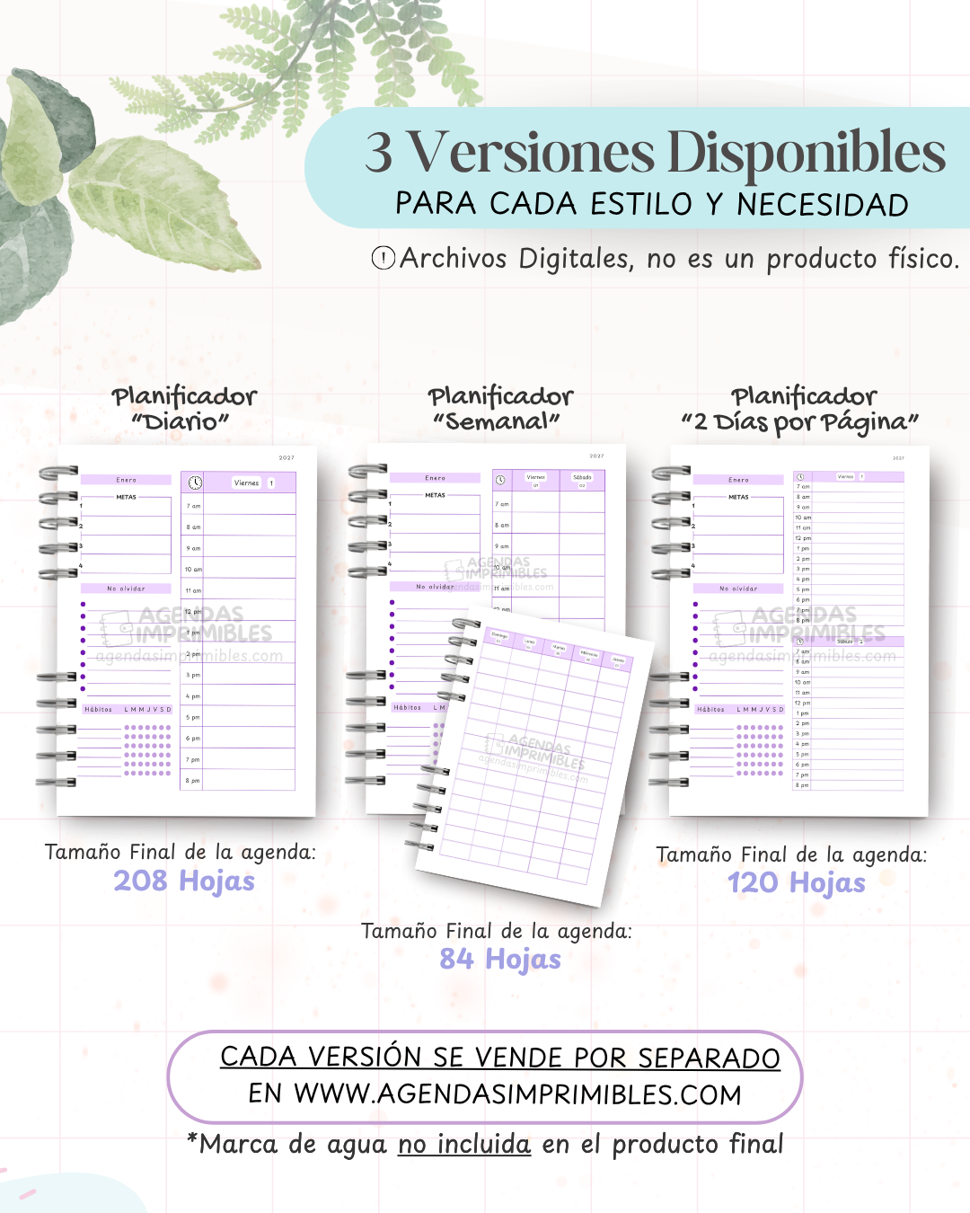 Agenda Morada 2027 - Archivo Imprimible - imagen 2