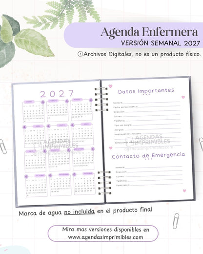 Agenda Enfermera 2027 - Semanal - imagen 2