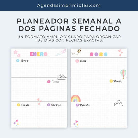Agenda Colorida Semanal | 2026