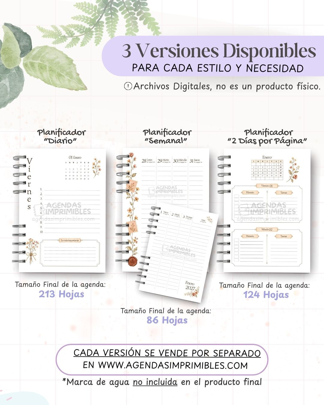 Agenda Vintage 2027 - Archivo Imprimible - imagen 2