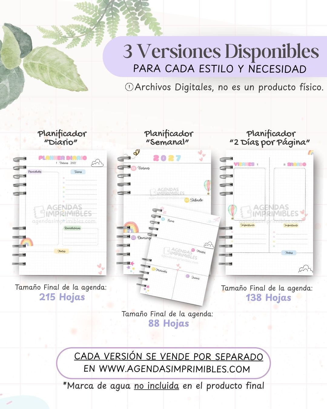 Agenda Colorida 2027 - Archivo Imprimible - imagen 2