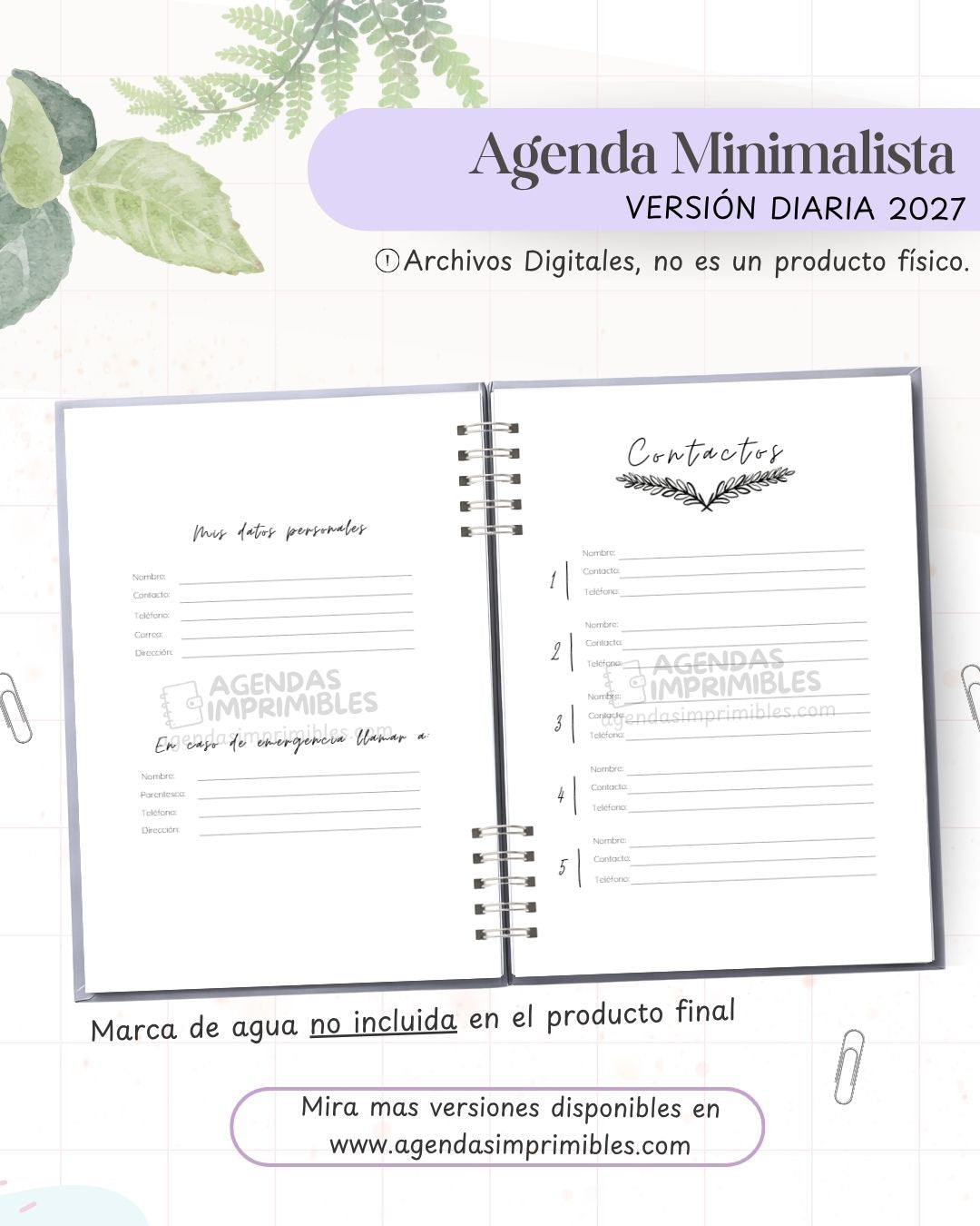 Agenda Minimalista 2027 - Diario - imagen 2