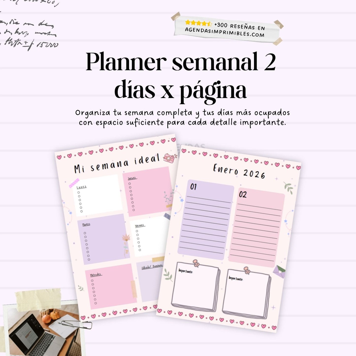 Agenda Rosa Dos Días x Pagina | 2026