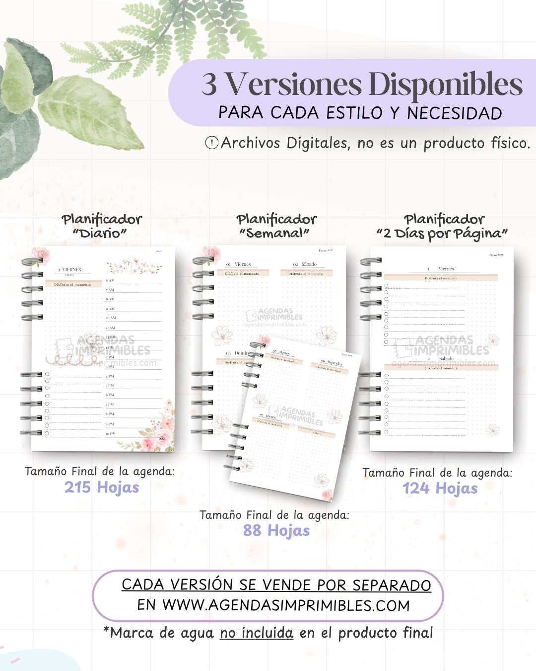 Agenda Flores 2027 - Archivo Imprimible - imagen 2