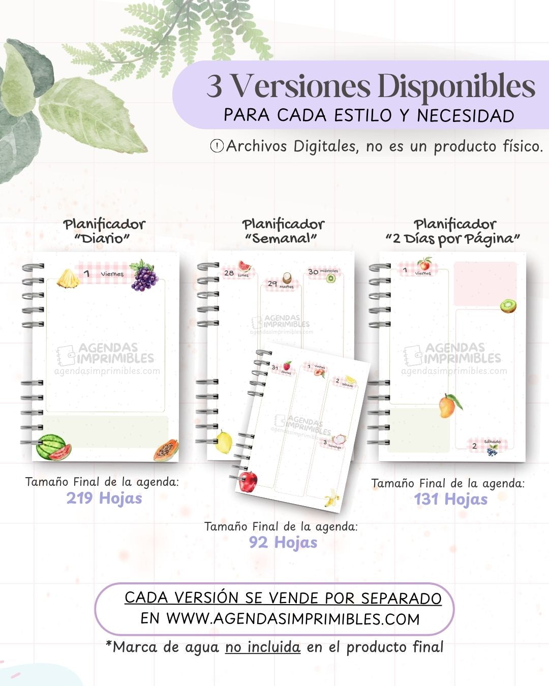Agenda Frutitas 2027 - Archivo Imprimible - imagen 2