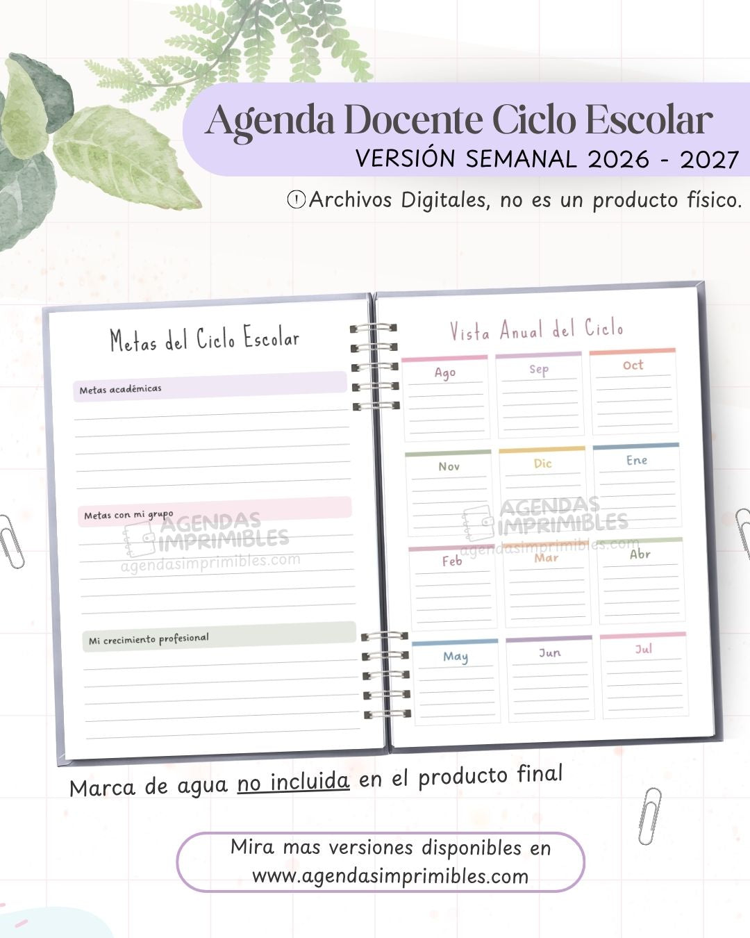 Agenda Docente Ciclo 2027 - Semanal - imagen 2