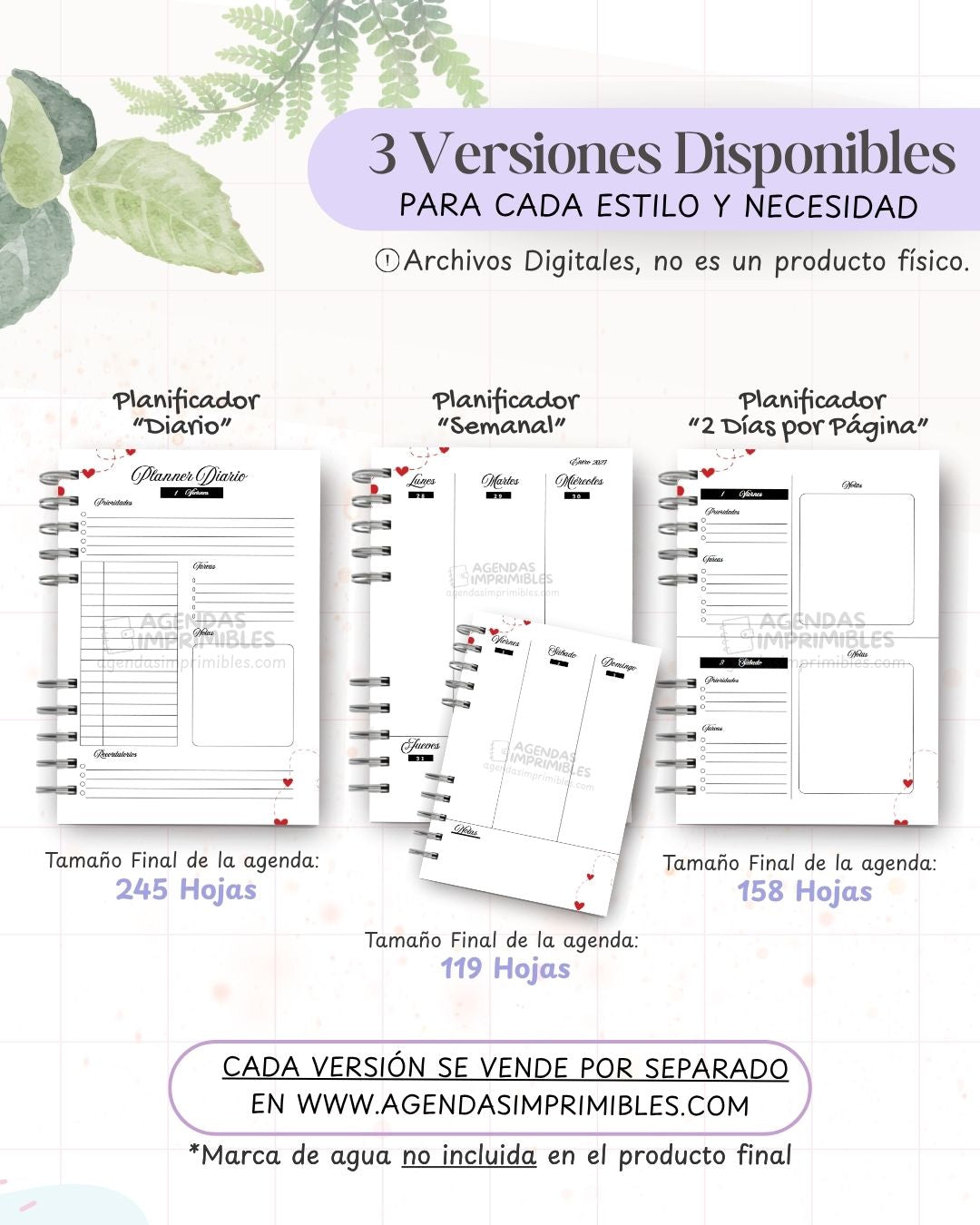 Agenda Corazones 2027 - Archivo Imprimible - imagen 2
