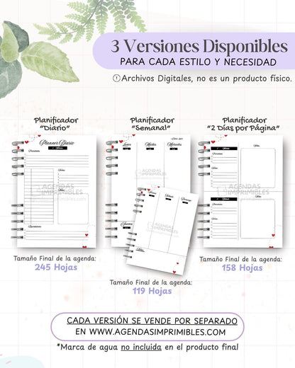 Agenda Corazones 2027 - Archivo Imprimible - imagen 2