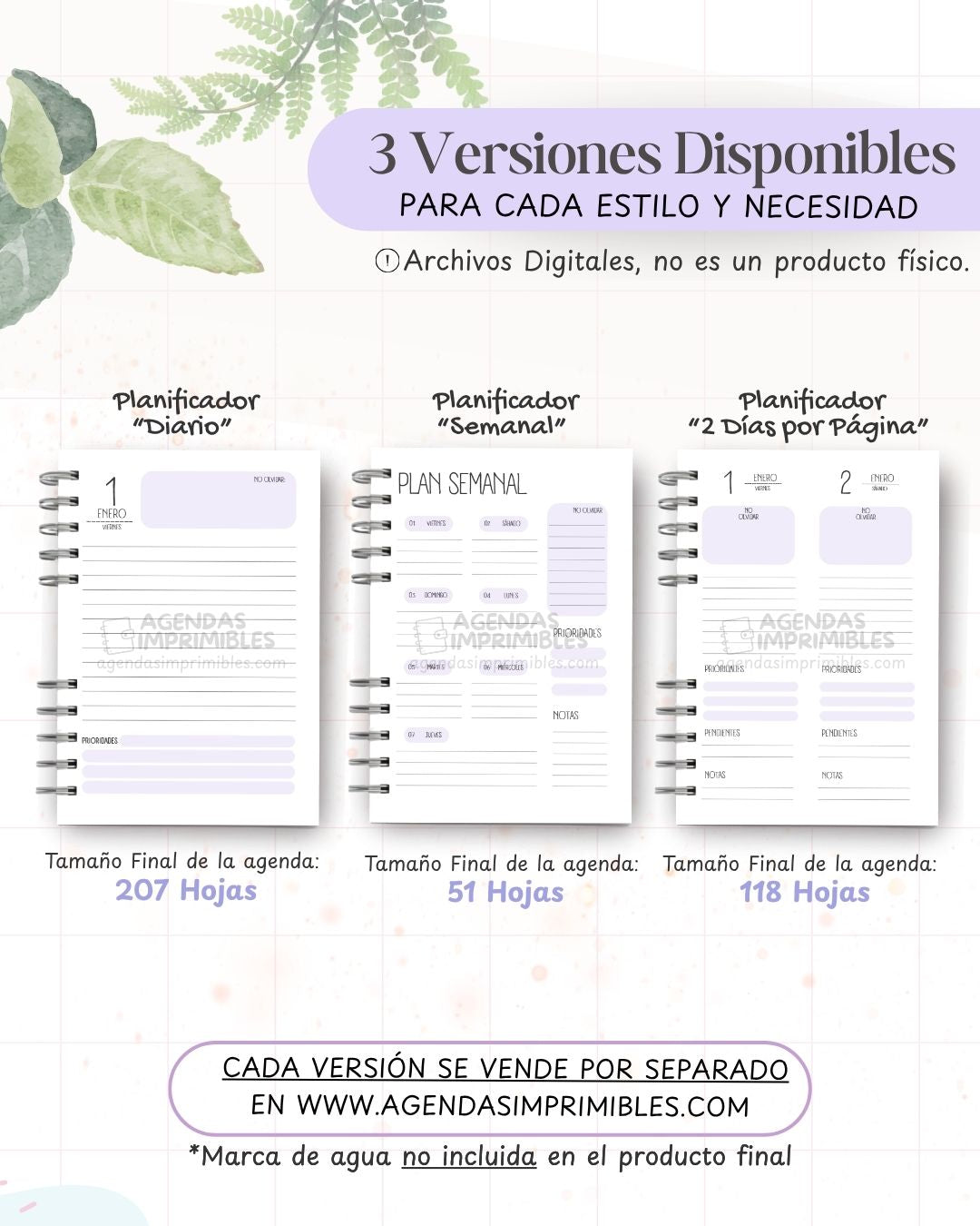 Agenda Lila 2027 - Archivo Imprimible