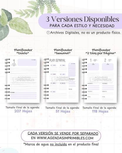 Agenda Lila 2027 - Archivo Imprimible