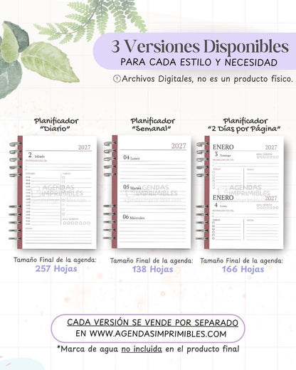 Agenda Dama 2027 - Archivo Imprimible - imagen 2