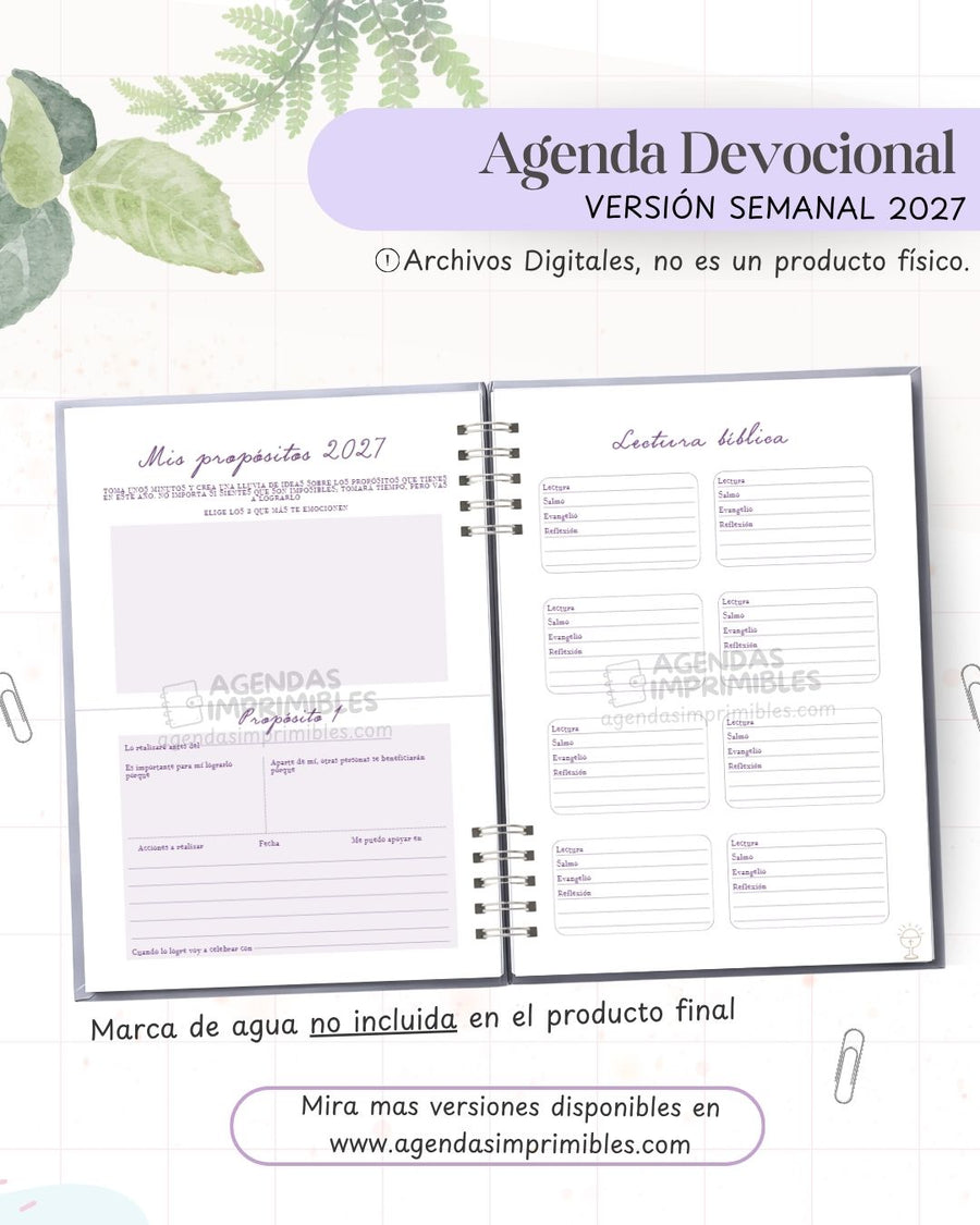 Agenda Devocional 2027 - Semanal