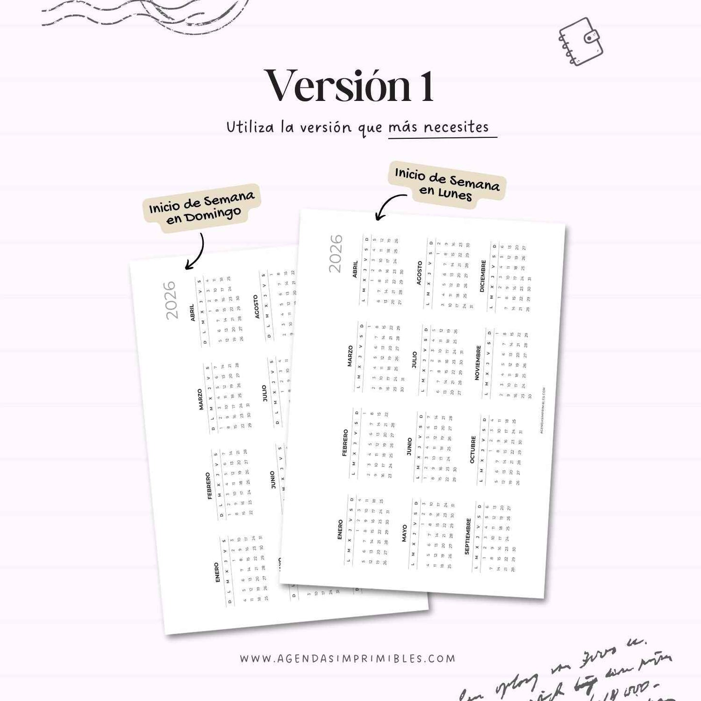 Calendario 2026 Anual Horizontal