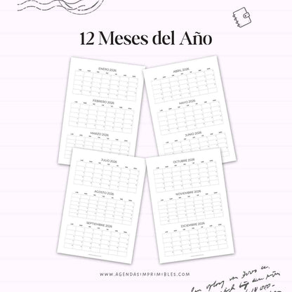 Calendario 2026 Mensual Triple