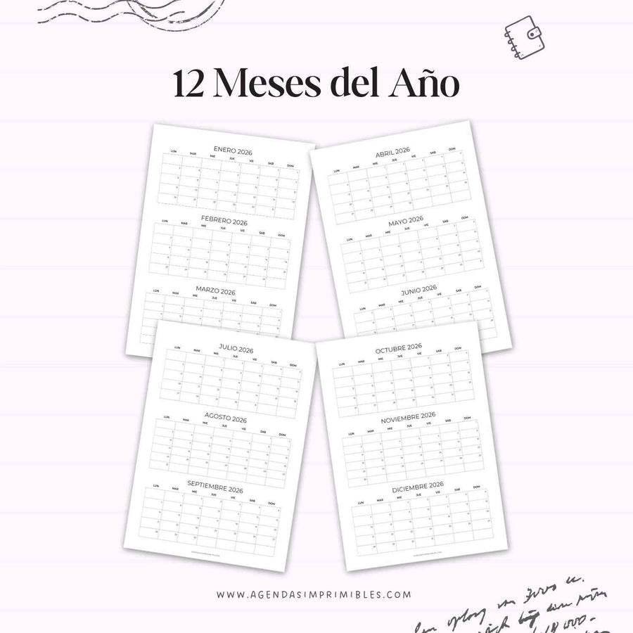 Calendario 2026 Anual Vertical